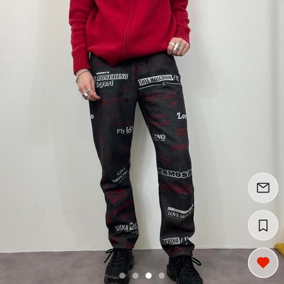 Love Moschino Vintage Authentic Designer Logo Monogram Jeans - Picture 2 of 4